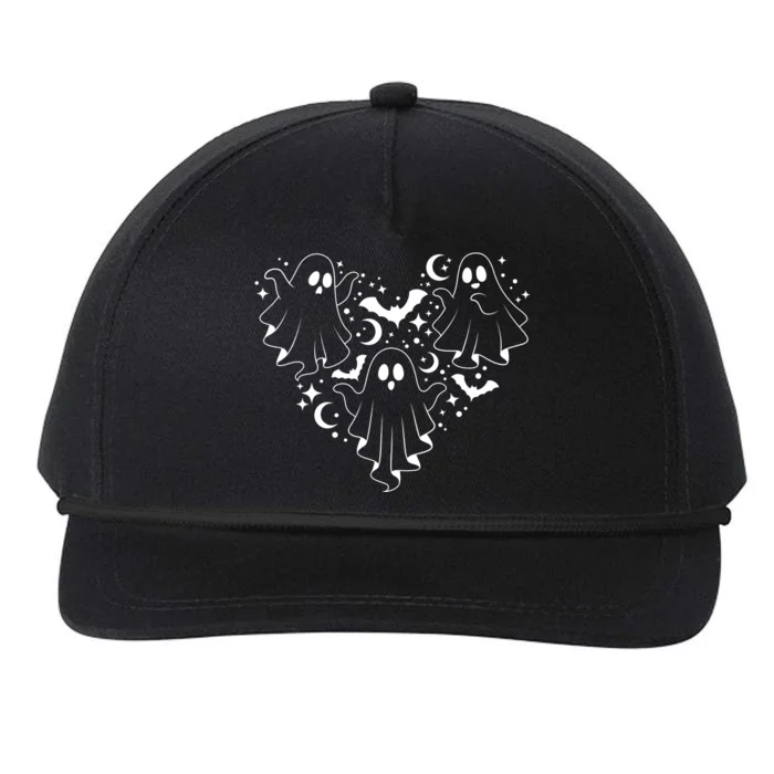 Boo Ghost Heart Halloween Festive Snapback Five-Panel Rope Hat