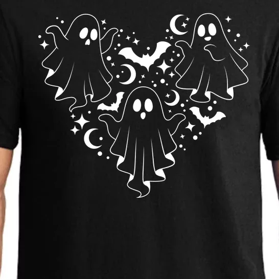 Boo Ghost Heart Halloween Festive Pajama Set