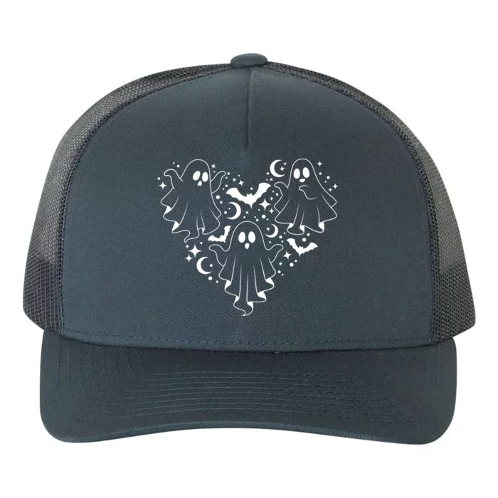 Boo Ghost Heart Halloween Festive Yupoong Adult 5-Panel Trucker Hat