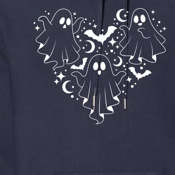 Boo Ghost Heart Halloween Festive Premium Hoodie