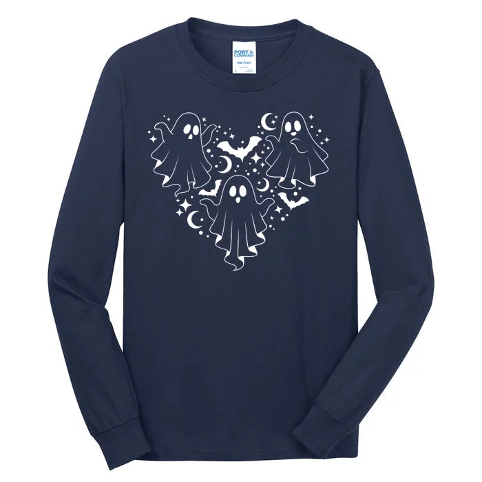 Boo Ghost Heart Halloween Festive Tall Long Sleeve T-Shirt