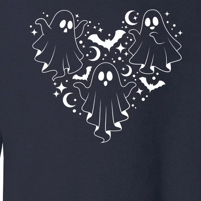 Boo Ghost Heart Halloween Festive Toddler Sweatshirt