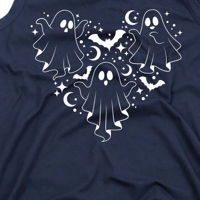 Boo Ghost Heart Halloween Festive Tank Top