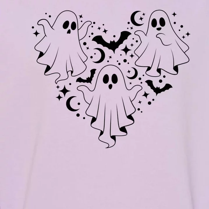 Boo Ghost Heart Halloween Festive Garment-Dyed Sweatshirt