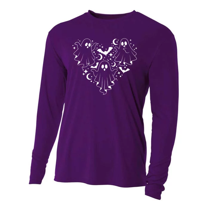 Boo Ghost Heart Halloween Festive Cooling Performance Long Sleeve Crew