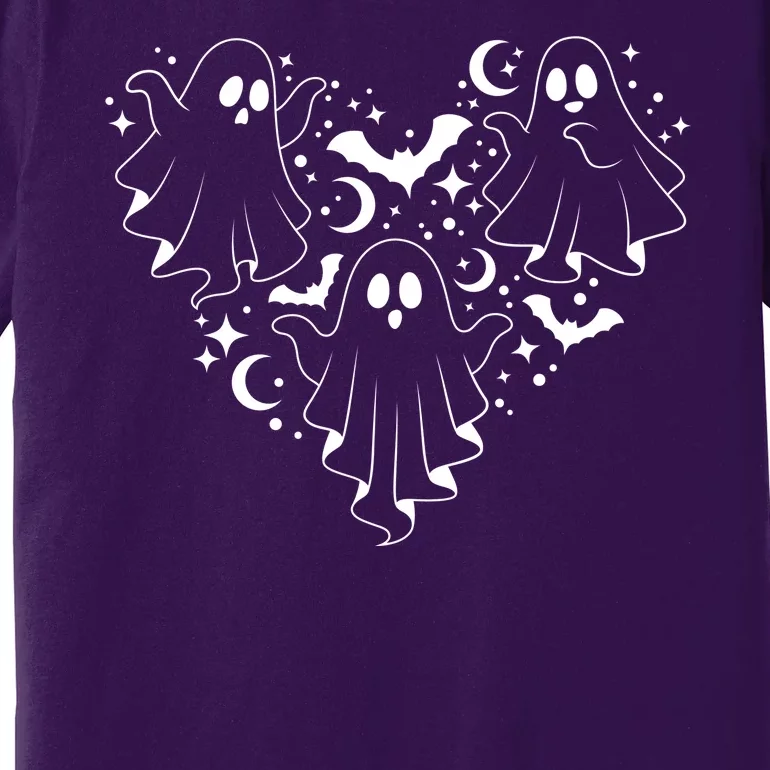 Boo Ghost Heart Halloween Festive Premium T-Shirt