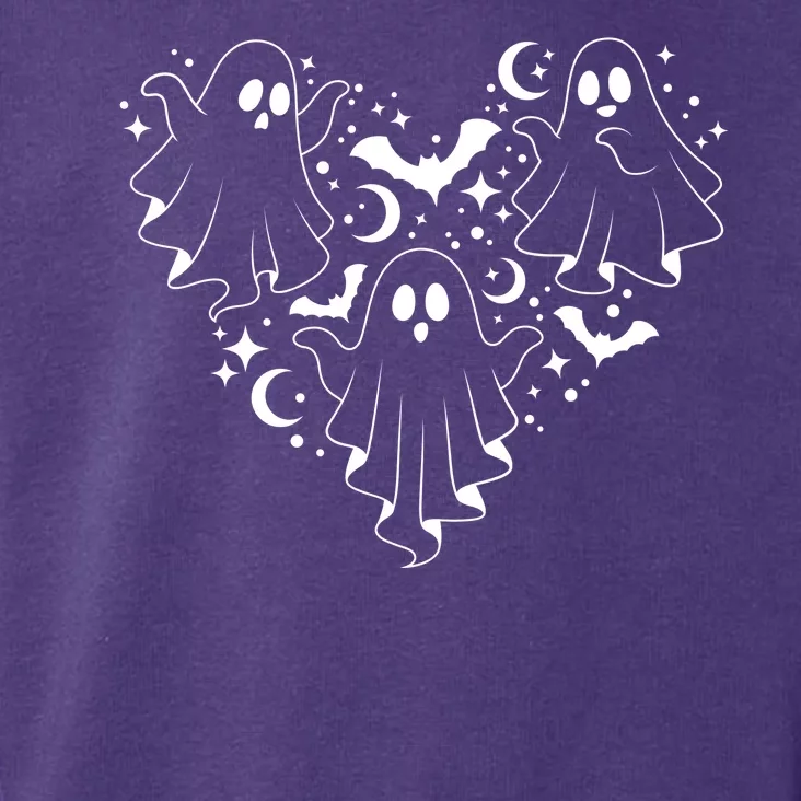 Boo Ghost Heart Halloween Festive Toddler Hoodie