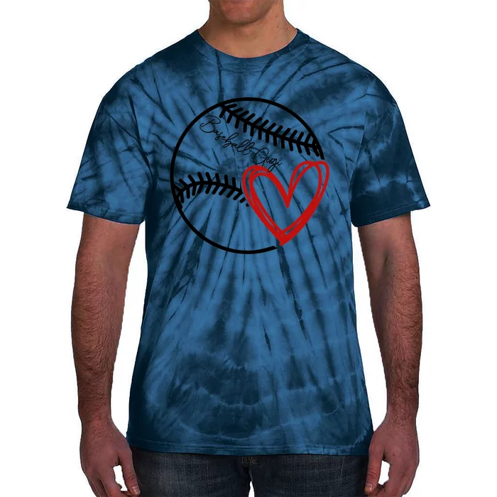 Baseball Gigi Heart, Funny Baseball Lover Raglan Baseball Tee Tie-Dye T-Shirt