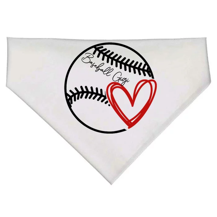 Baseball Gigi Heart, Funny Baseball Lover Raglan Baseball Tee USA-Made Doggie Bandana