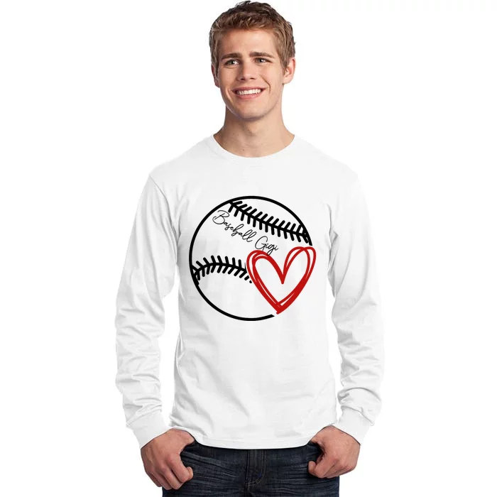 Baseball Gigi Heart, Funny Baseball Lover Raglan Baseball Tee Tall Long Sleeve T-Shirt