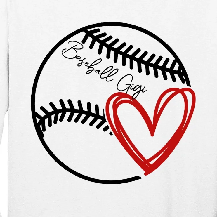 Baseball Gigi Heart, Funny Baseball Lover Raglan Baseball Tee Tall Long Sleeve T-Shirt