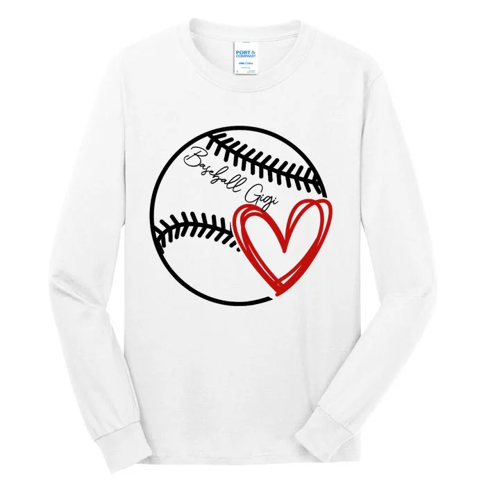 Baseball Gigi Heart, Funny Baseball Lover Raglan Baseball Tee Tall Long Sleeve T-Shirt