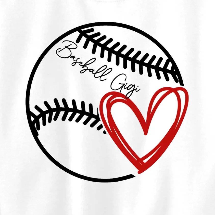 Baseball Gigi Heart, Funny Baseball Lover Raglan Baseball Tee Kids Sweatshirt