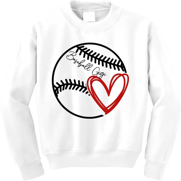 Baseball Gigi Heart, Funny Baseball Lover Raglan Baseball Tee Kids Sweatshirt