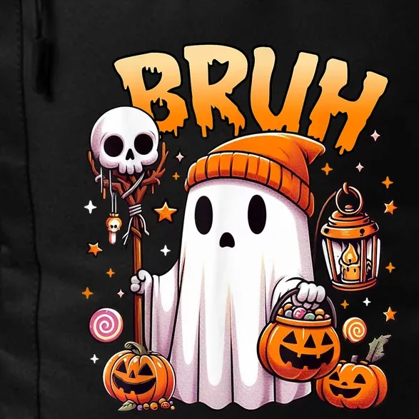 Bruh Ghost Halloween Cute Ghost Trick Or Treat Candy Daily Commute Backpack