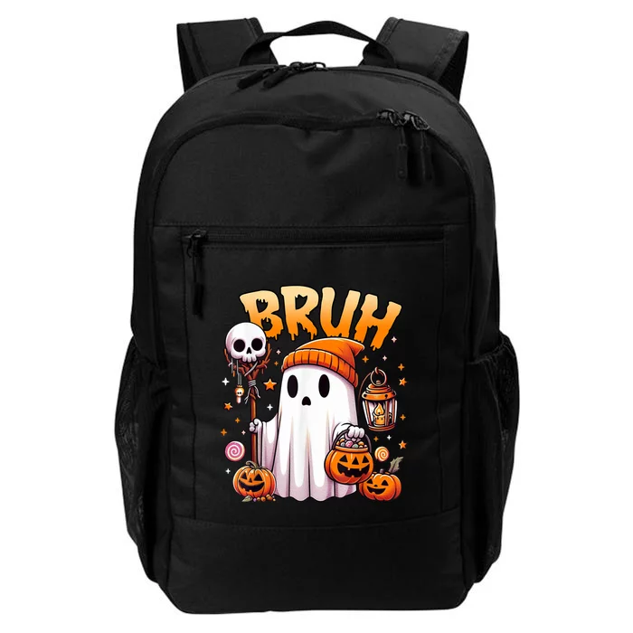 Bruh Ghost Halloween Cute Ghost Trick Or Treat Candy Daily Commute Backpack