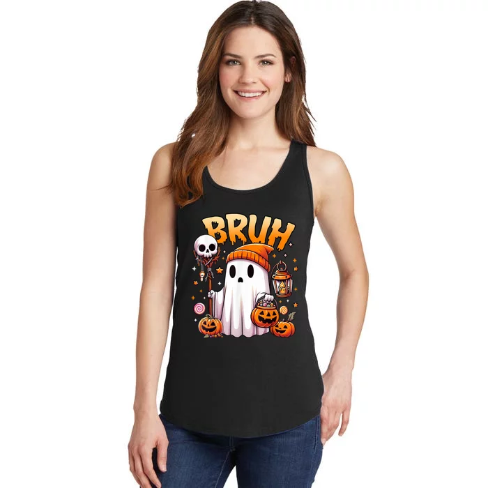 Bruh Ghost Halloween Cute Ghost Trick Or Treat Candy Ladies Essential Tank