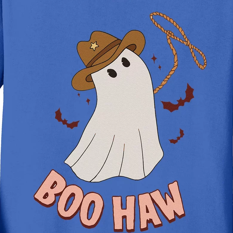 BooHaw Ghost Halloween Cowboy Cowgirl Costume Retro Kids Long Sleeve Shirt