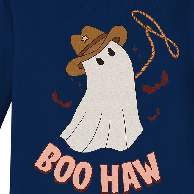 BooHaw Ghost Halloween Cowboy Cowgirl Costume Retro Baby Long Sleeve Bodysuit