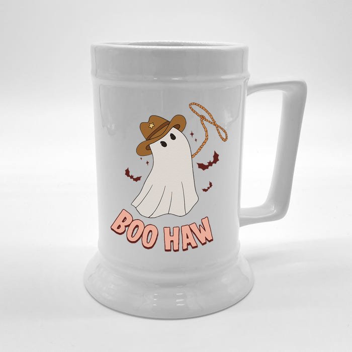 BooHaw Ghost Halloween Cowboy Cowgirl Costume Retro Front & Back Beer Stein