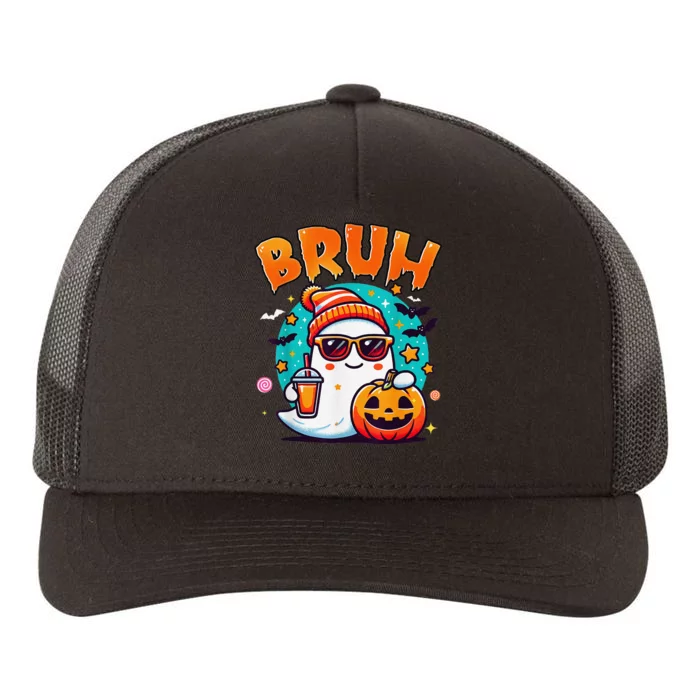 Bruh Ghost Halloween Cute Ghost Trick Or Treat Candy Yupoong Adult 5-Panel Trucker Hat