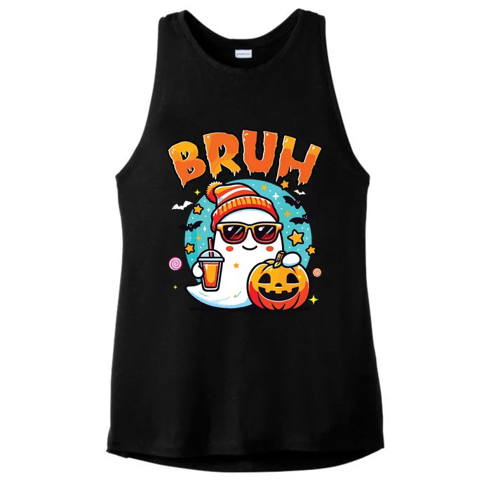 Bruh Ghost Halloween Cute Ghost Trick Or Treat Candy Ladies Tri-Blend Wicking Tank