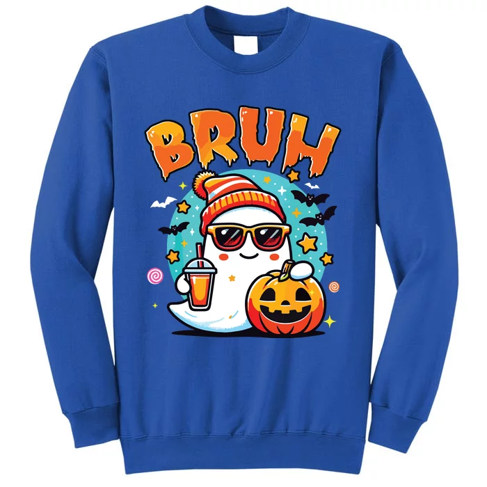 Bruh Ghost Halloween Cute Ghost Trick Or Treat Candy Sweatshirt