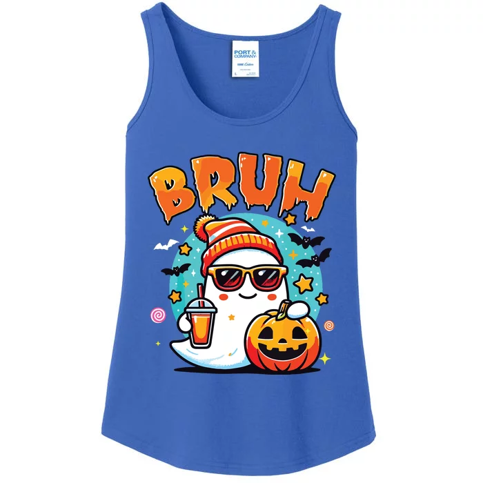 Bruh Ghost Halloween Cute Ghost Trick Or Treat Candy Ladies Essential Tank