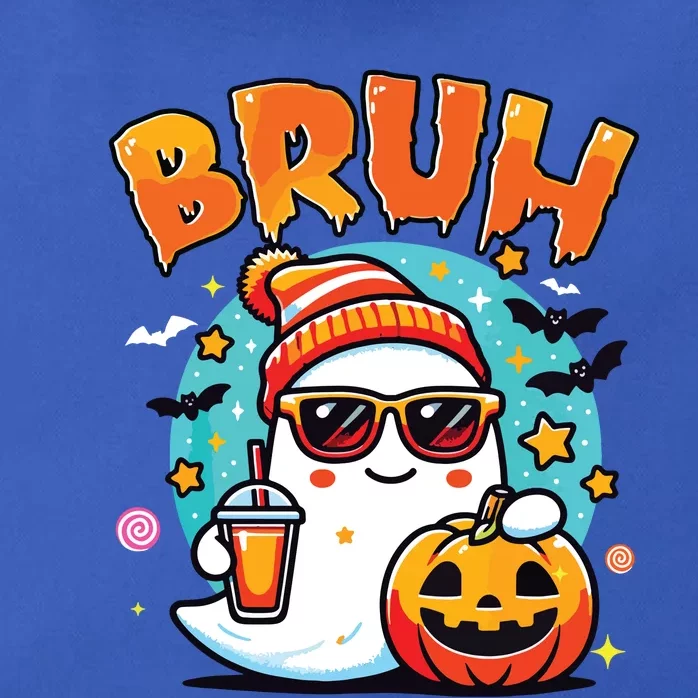 Bruh Ghost Halloween Cute Ghost Trick Or Treat Candy Zip Tote Bag