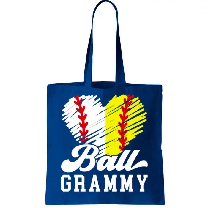 Ball Grammy Heart Baseball Softball Grammy Grandma Gift Tote Bag