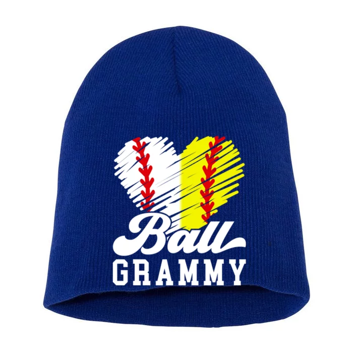 Ball Grammy Heart Baseball Softball Grammy Grandma Gift Short Acrylic Beanie