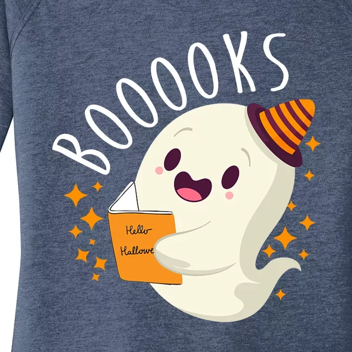 Books Ghost Halloween Cute Funny Women's Perfect Tri Tunic Long Sleeve Shirt