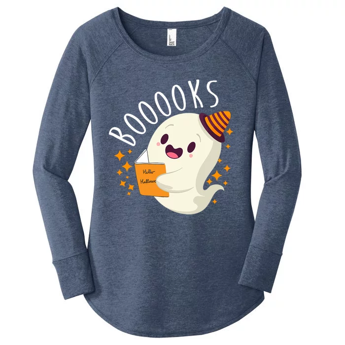 Books Ghost Halloween Cute Funny Women's Perfect Tri Tunic Long Sleeve Shirt