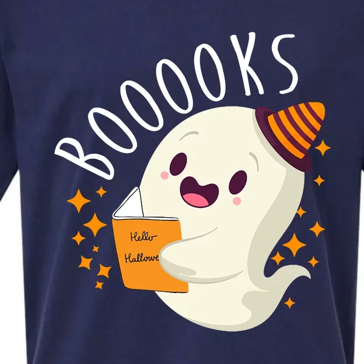 Books Ghost Halloween Cute Funny Sueded Cloud Jersey T-Shirt