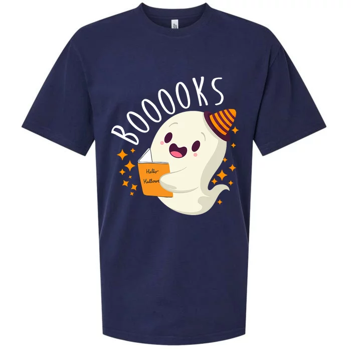 Books Ghost Halloween Cute Funny Sueded Cloud Jersey T-Shirt