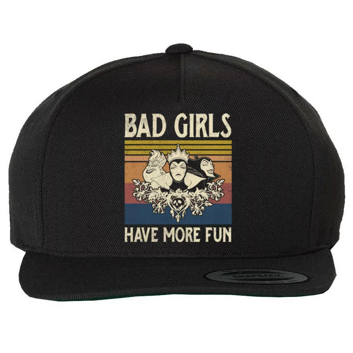 Bad Girls Have More Fun Bad Witches Villain Character Vintage Halloween Wool Snapback Cap