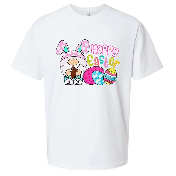 Bunny Gnome Hug Easter Eggs Hunting Happy Easter Day Sueded Cloud Jersey T-Shirt