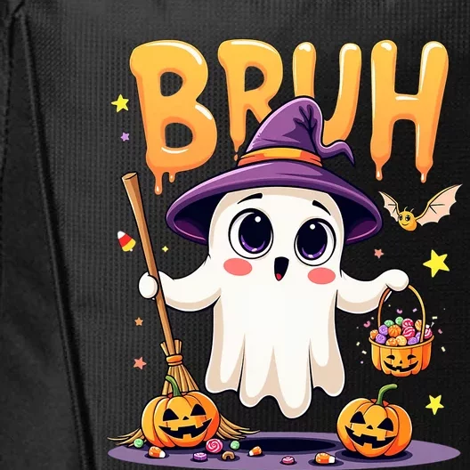 Bruh Ghost Halloween Trick Or Treat Funny City Backpack