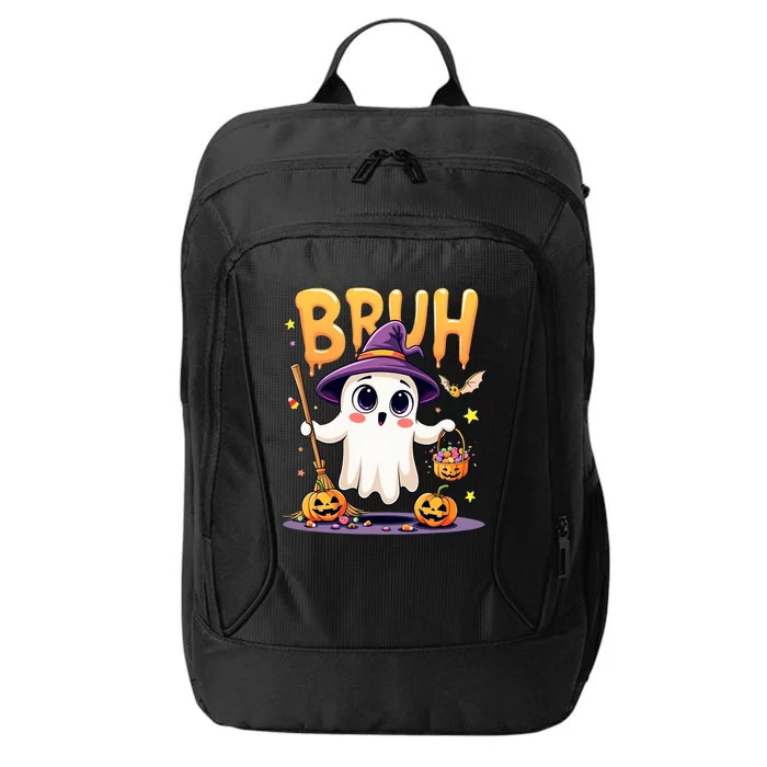 Bruh Ghost Halloween Trick Or Treat Funny City Backpack