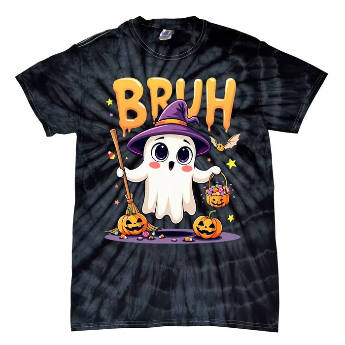 Bruh Ghost Halloween Trick Or Treat Funny Tie-Dye T-Shirt