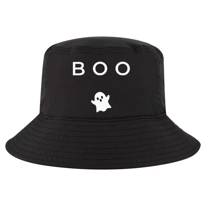 Boo Ghost Halloween Subtle Minimal Fall Funny Trick Treat Cool Comfort Performance Bucket Hat