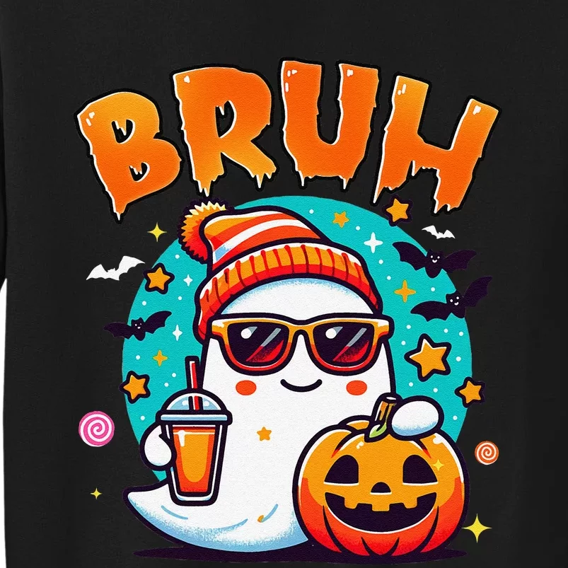 Bruh Ghost Halloween Cute Ghost Trick Or Treat Candy Gift Tall Sweatshirt