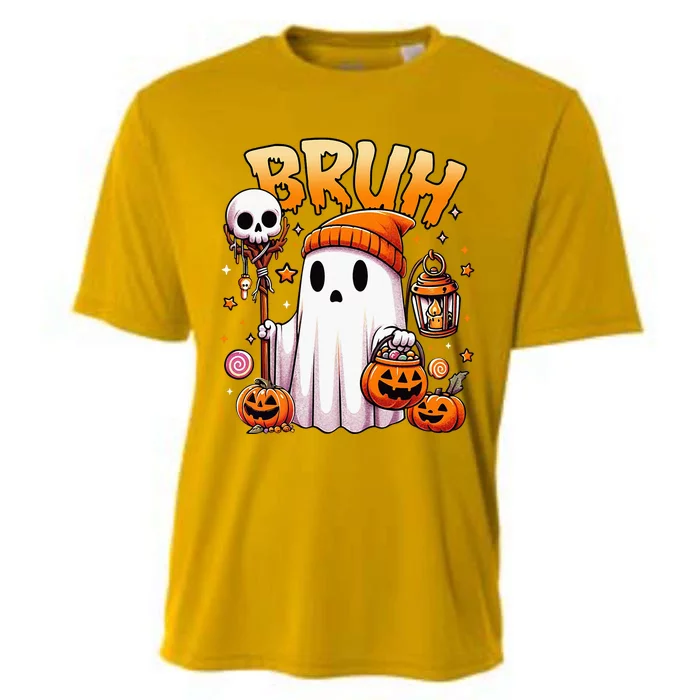 Bruh Ghost Halloween Cute Ghost Trick Or Treat Candy Cooling Performance Crew T-Shirt