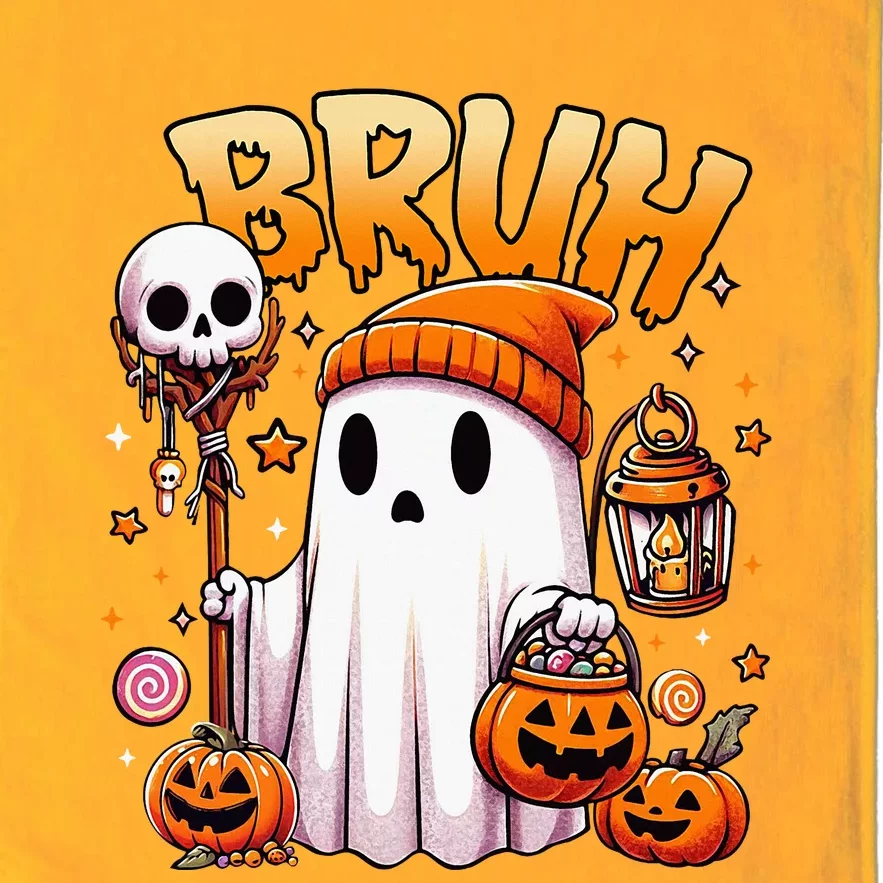 Bruh Ghost Halloween Cute Ghost Trick Or Treat Candy Platinum Collection Golf Towel