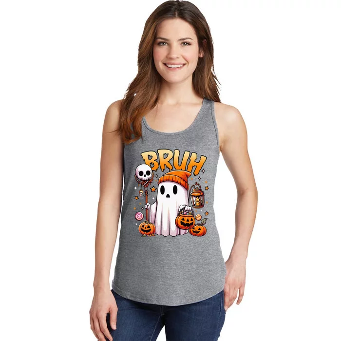 Bruh Ghost Halloween Cute Ghost Trick Or Treat Candy Ladies Essential Tank