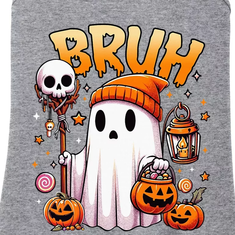 Bruh Ghost Halloween Cute Ghost Trick Or Treat Candy Ladies Essential Tank