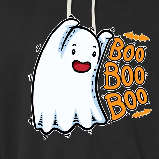 Boo Ghost Halloween Cute Garment-Dyed Fleece Hoodie