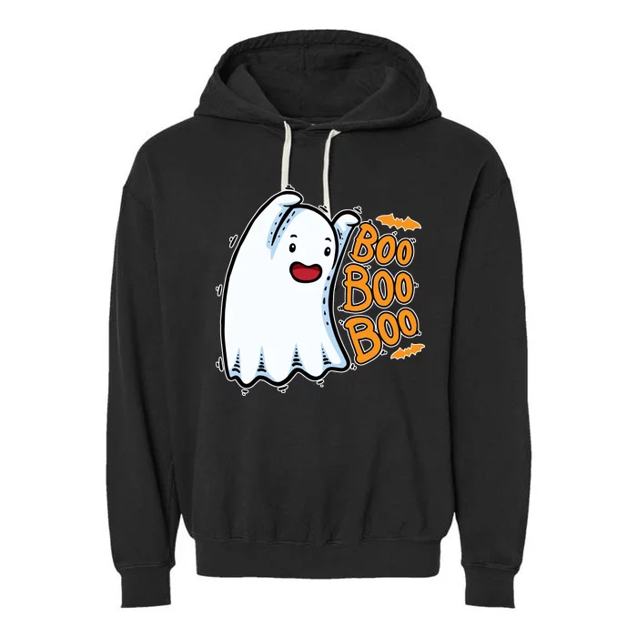 Boo Ghost Halloween Cute Garment-Dyed Fleece Hoodie