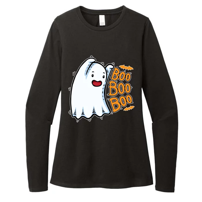 Boo Ghost Halloween Cute Womens CVC Long Sleeve Shirt