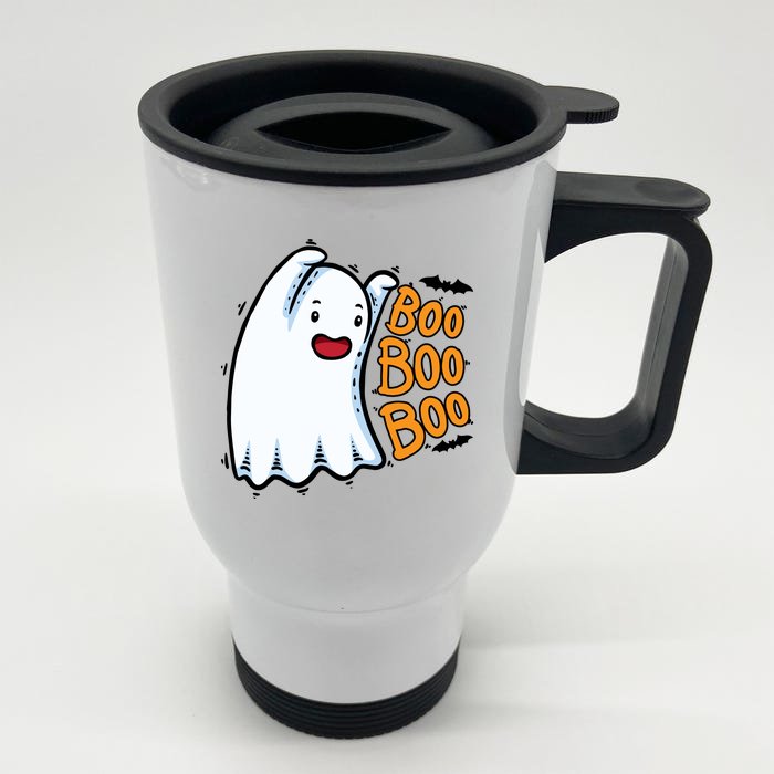 Boo Ghost Halloween Cute Front & Back Stainless Steel Travel Mug